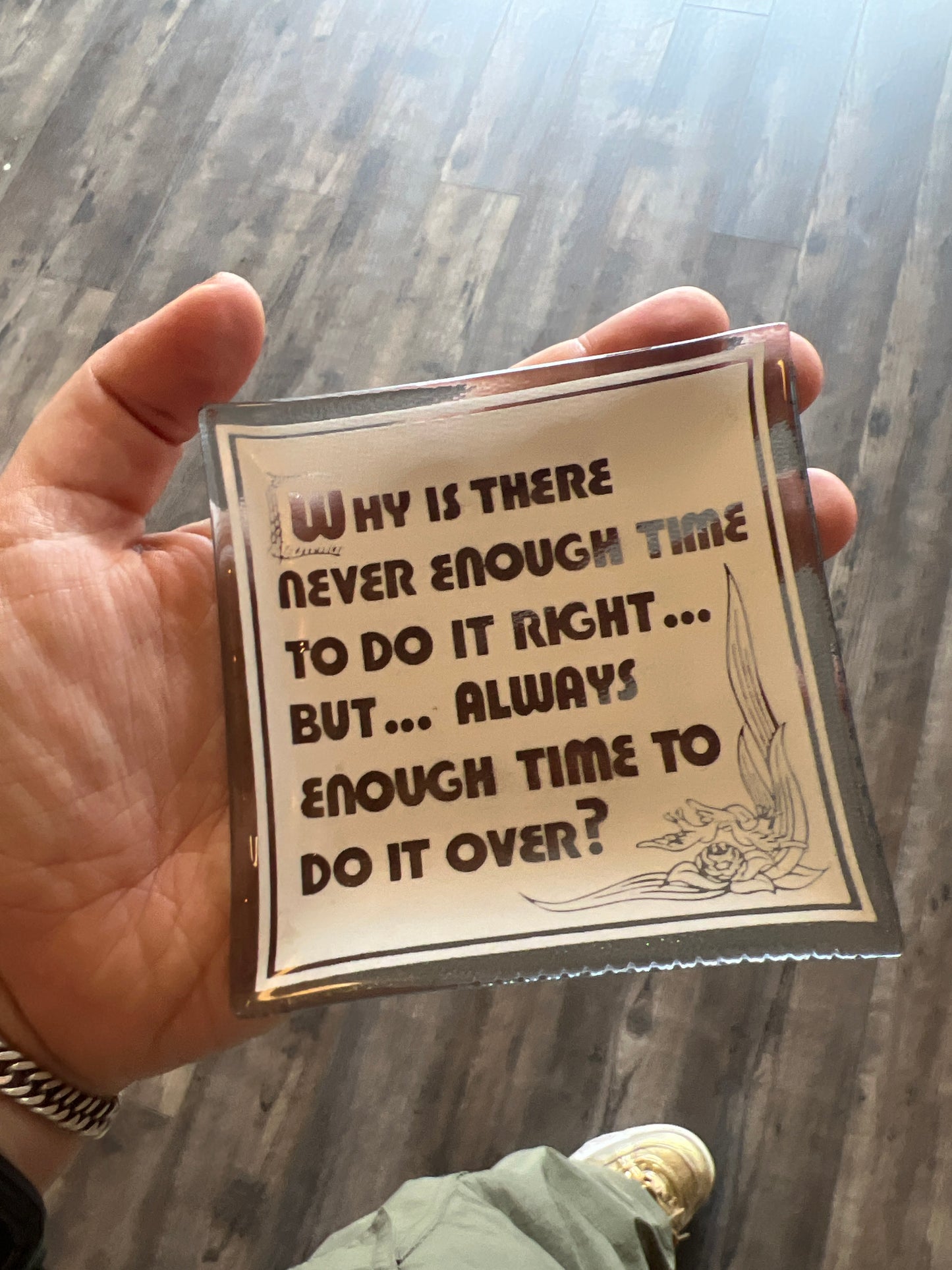 Vintage do it over glass dish