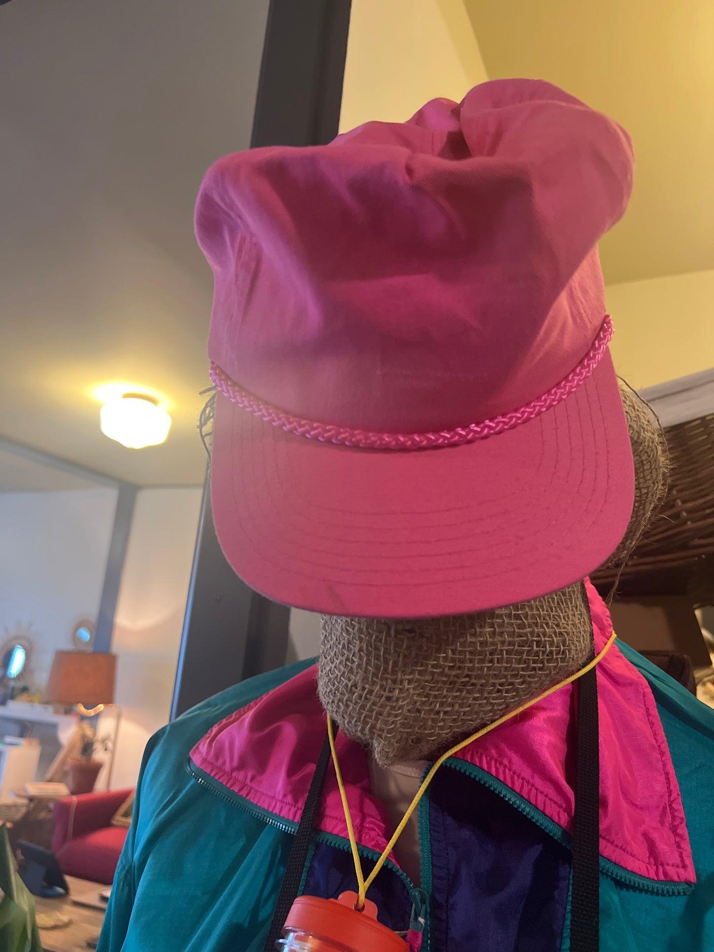 Pink zipper hat vintage dead stock