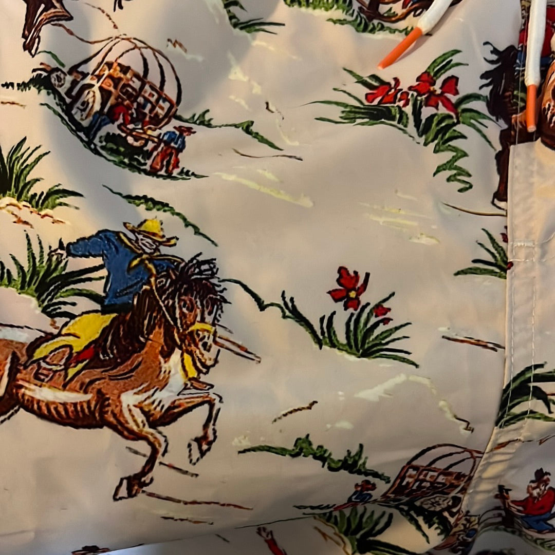 Negative space cowboy shorts swim