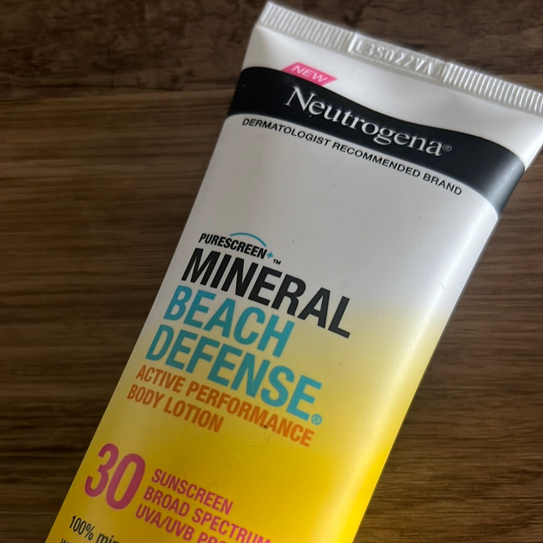 Neutrogena Mineral Beach defense sunscreen 30 spf