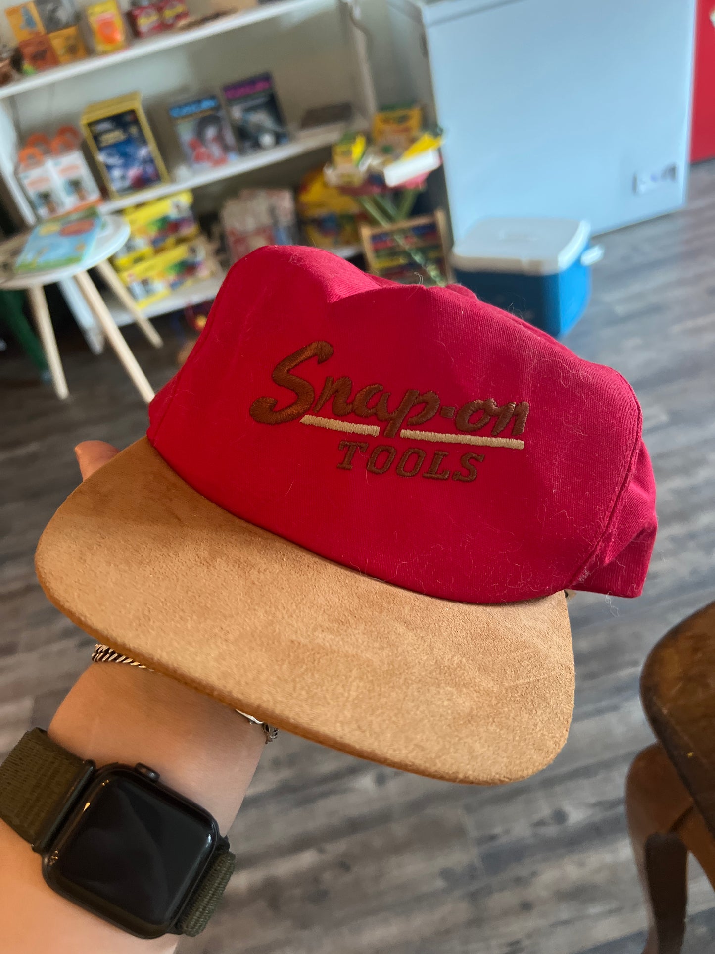 Vintage style Snap On hat (suede brim)