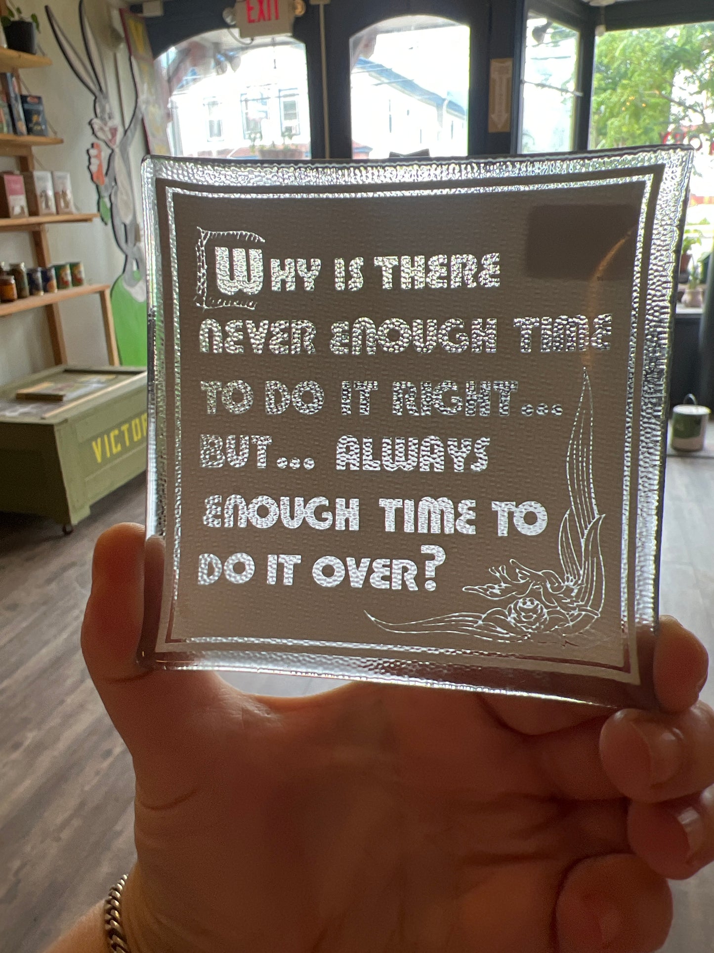 Vintage do it over glass dish