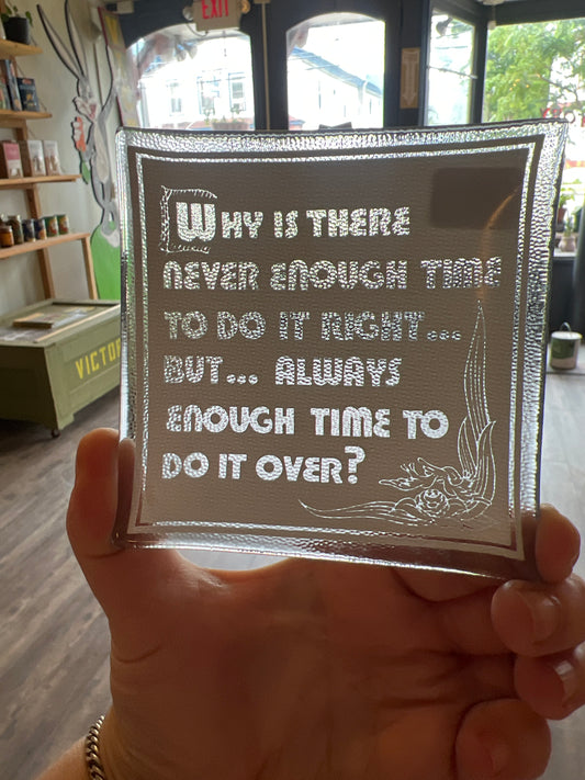 Vintage do it over glass dish