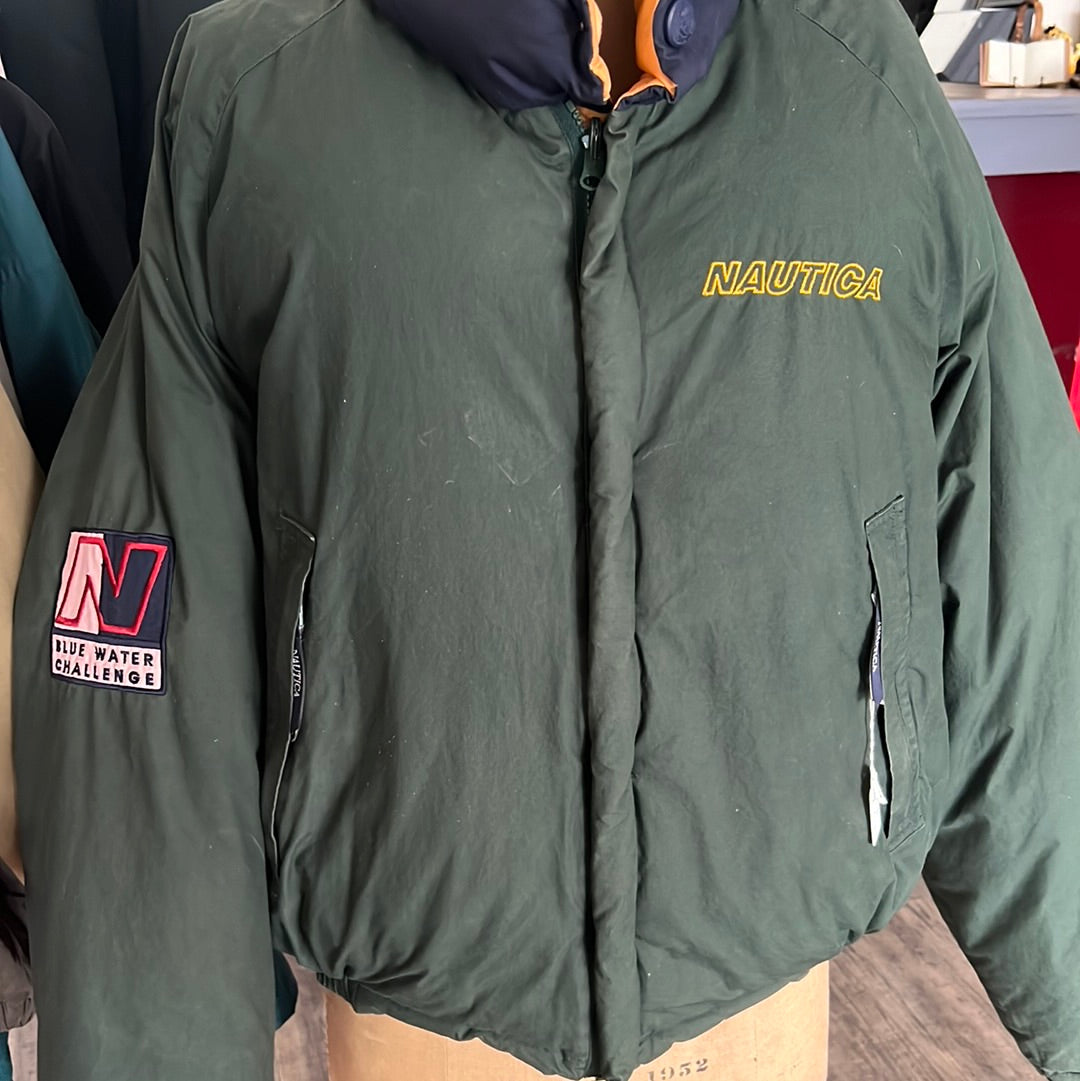 Vintage Nautica puffer jacket reversible