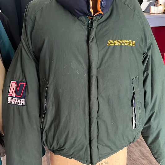 Vintage Nautica puffer jacket reversible