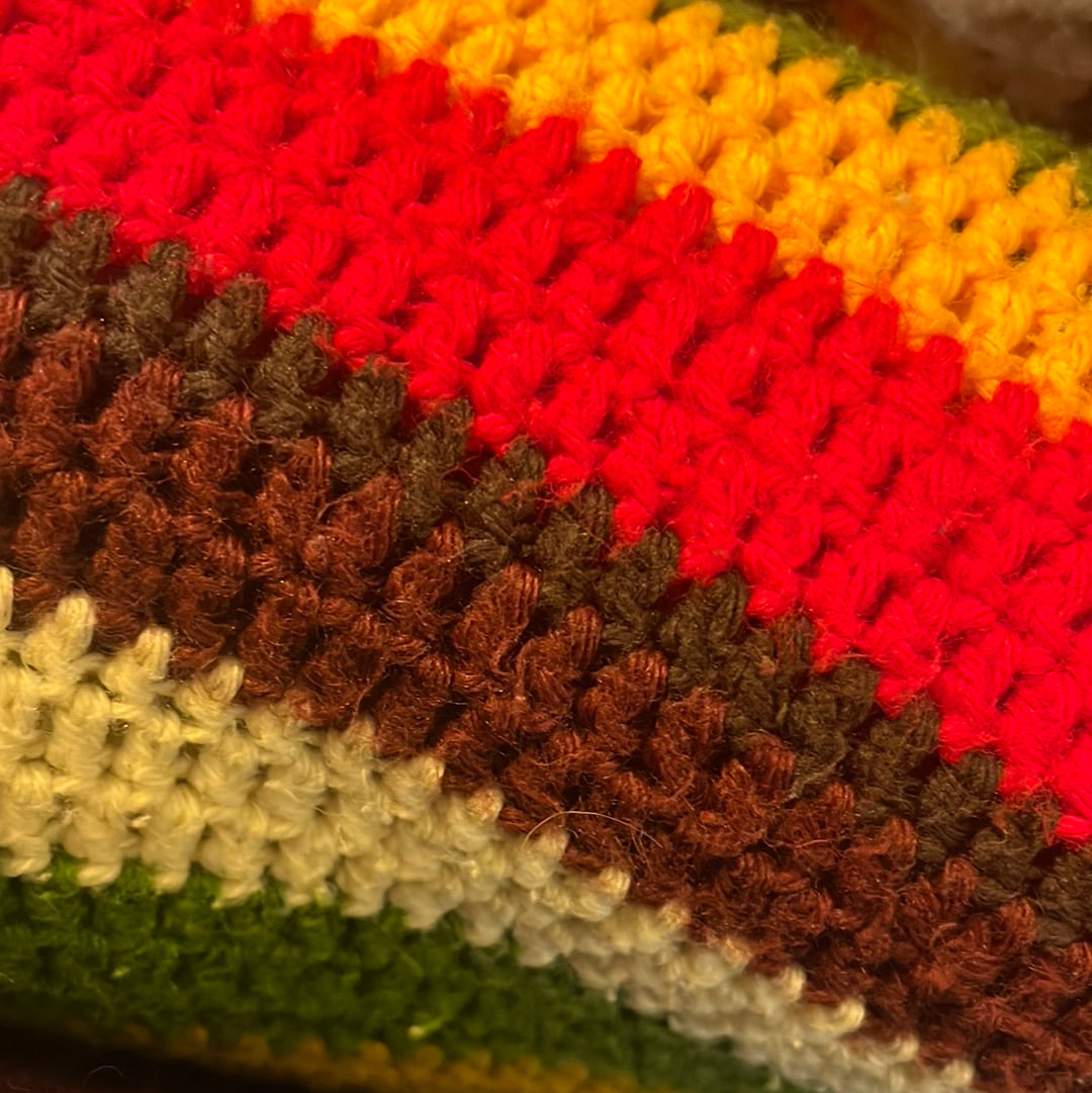 Vintage 70s granny rectangles blanket