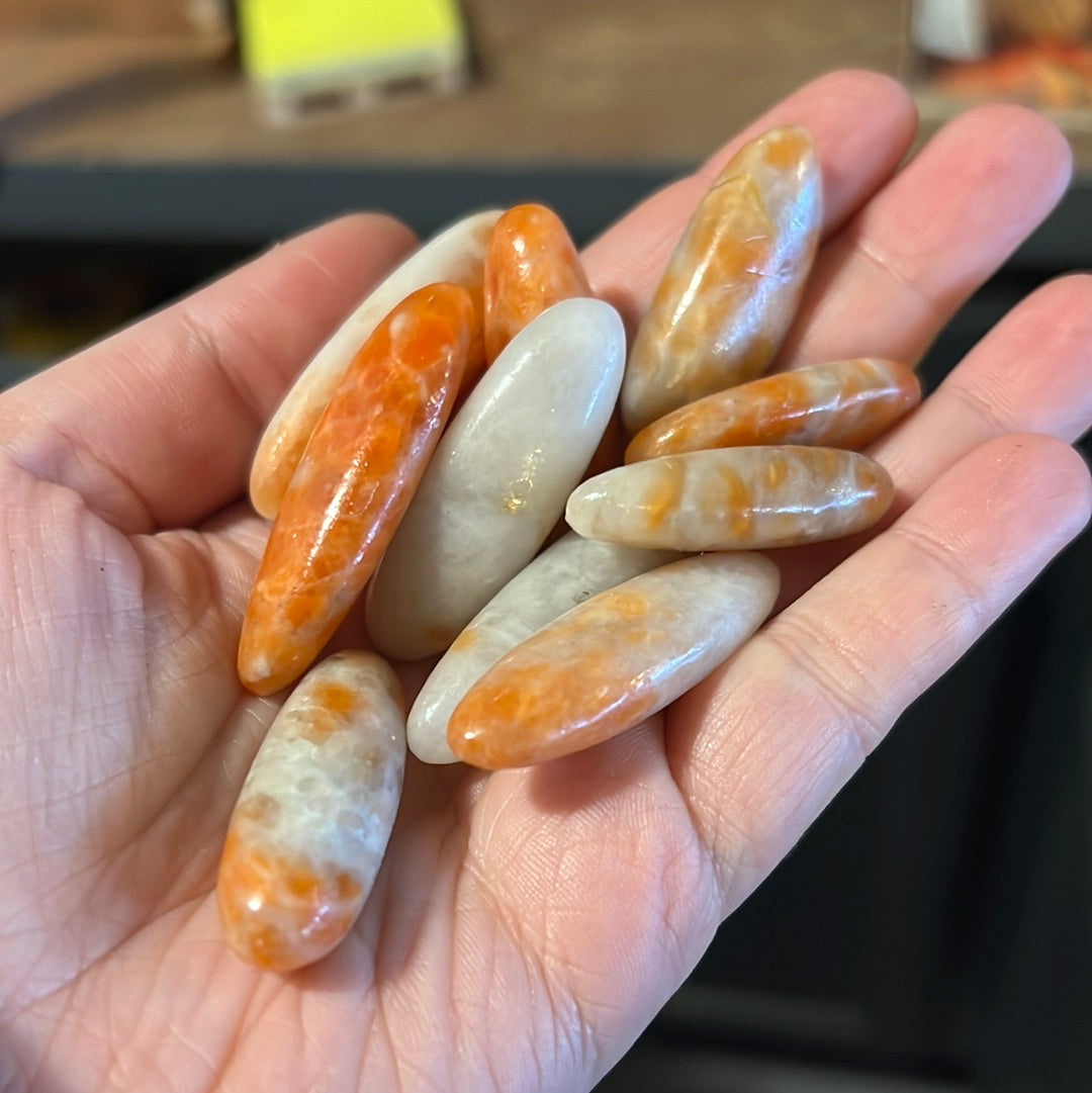 Natural Orange Yellow Calcite Quartz crystal