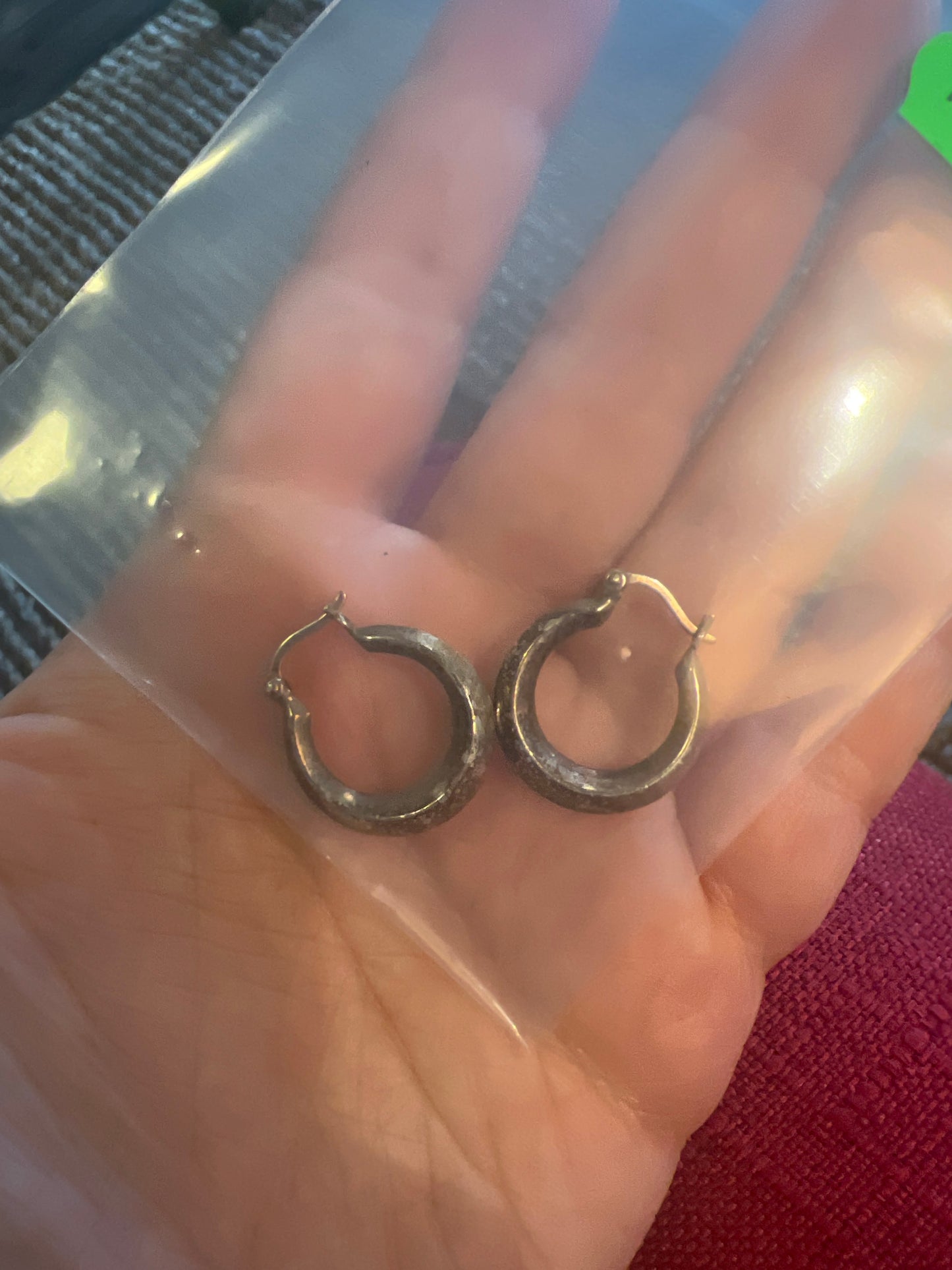 Sterling silver mini hoop earrings