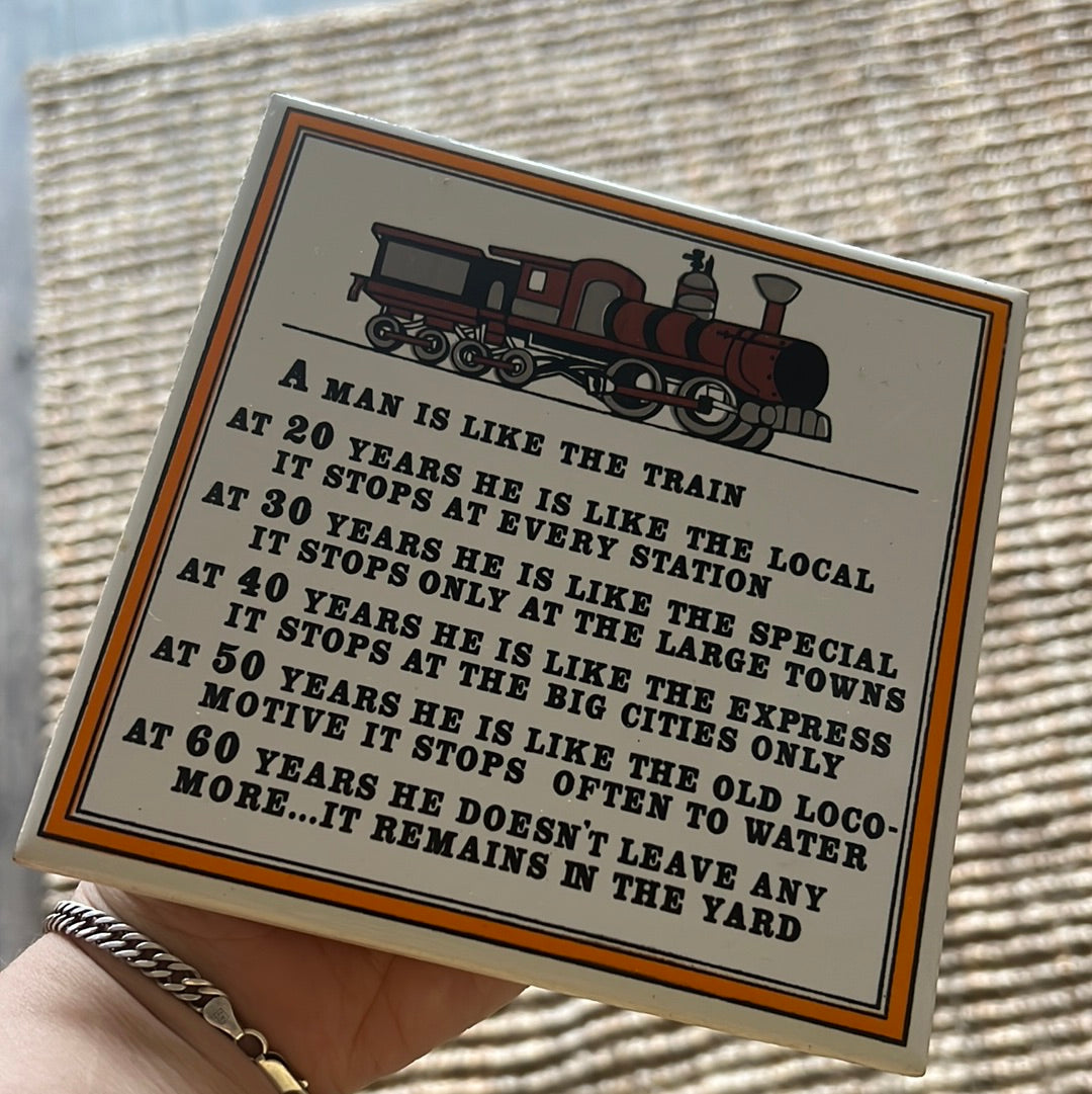 Vintage Train Tile Trivet